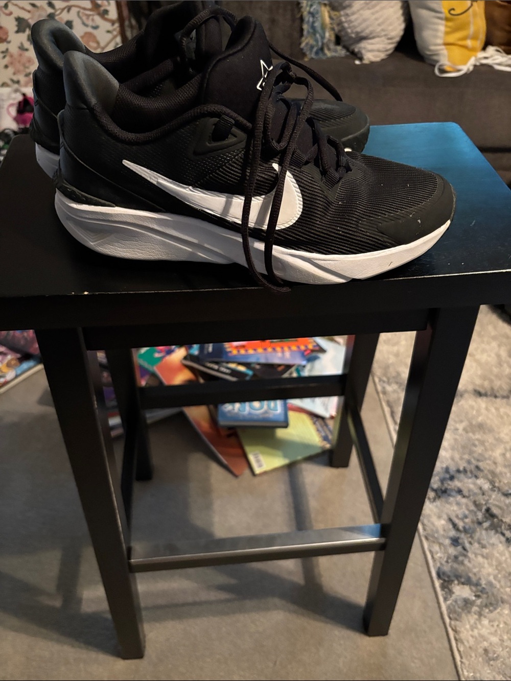 Nike Kids Black and White Low-Top Running Sneakers